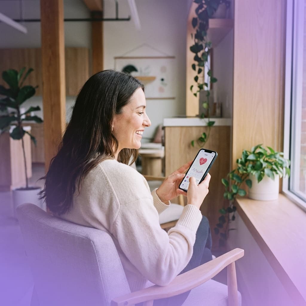 Patient using health app